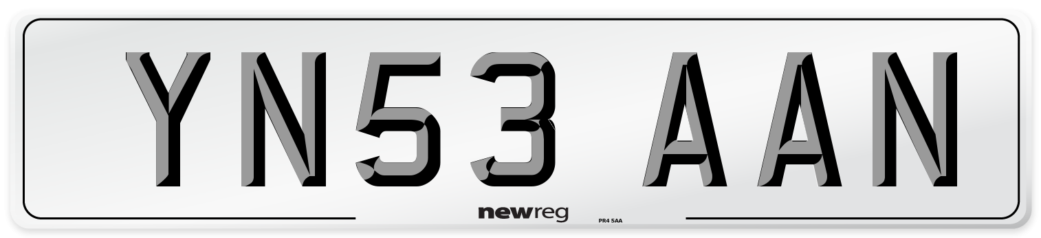 YN53 AAN Number Plate from New Reg